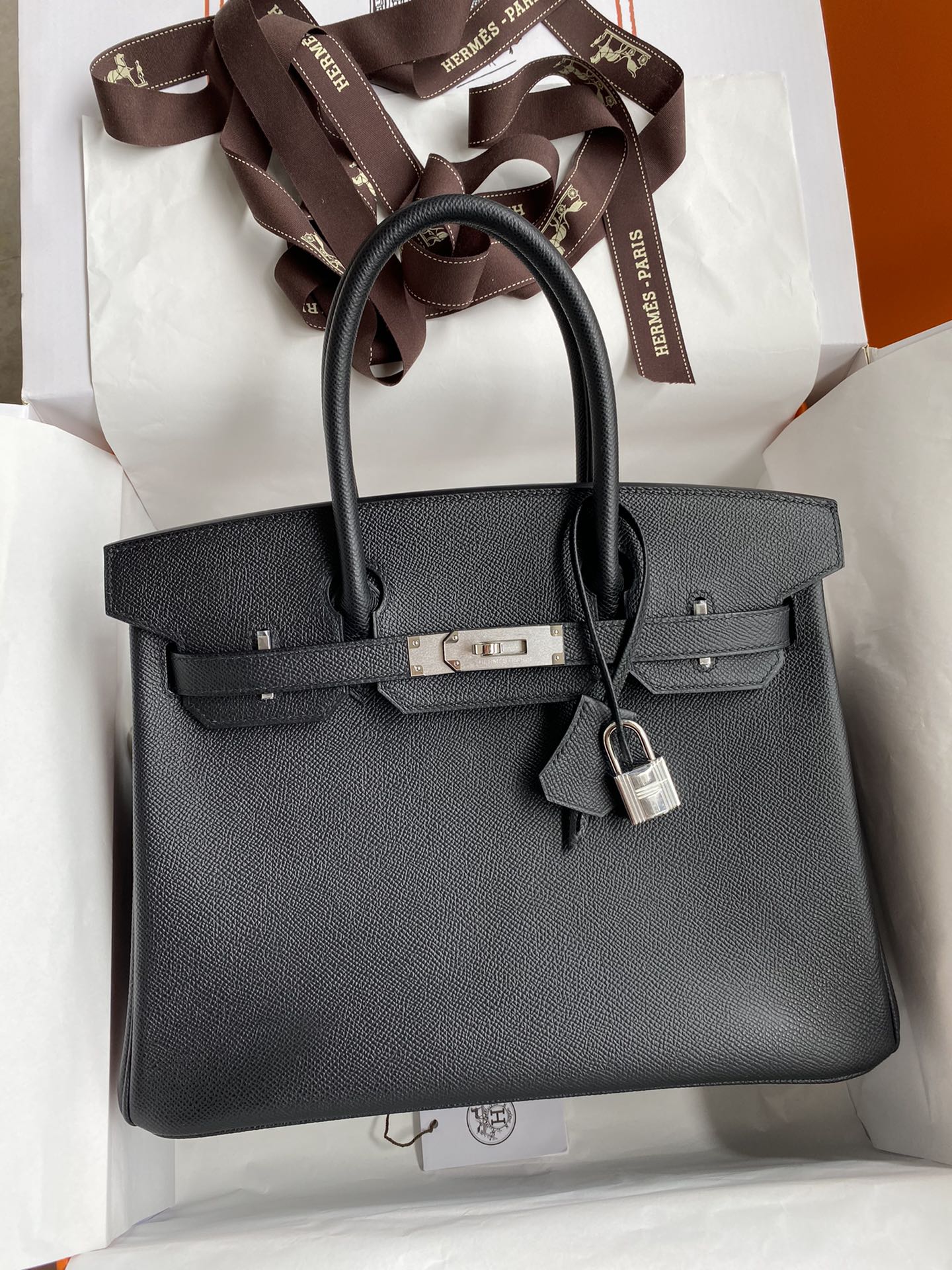 Hermes Birkin 30CM Epsom Leather Handbag Etain